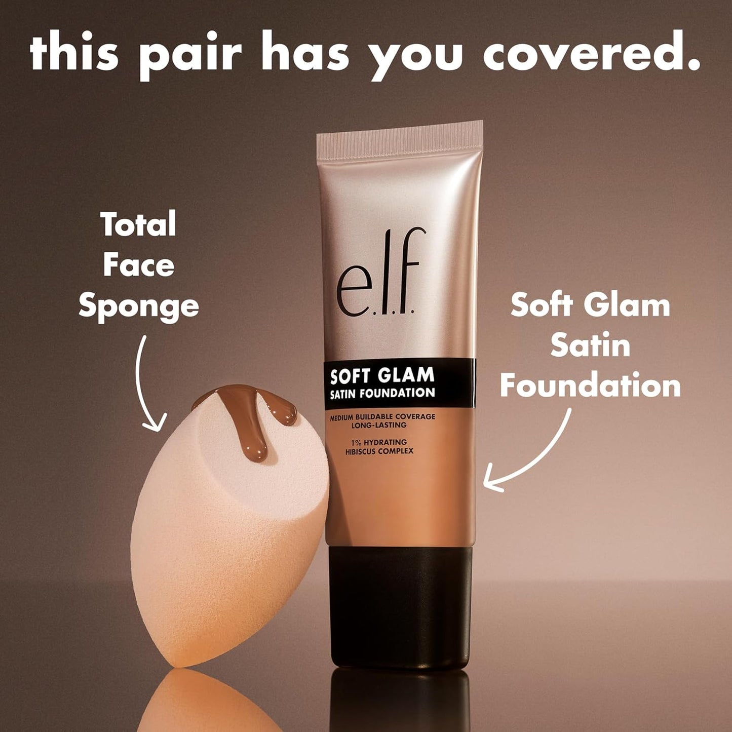 e.l.f. Soft Glam Foundation, Medium Coverage, Long-Lasting & Buildable Foundation For A Smooth, Satin Finish, Vegan & Cruelty-Free, 22 Light Warm