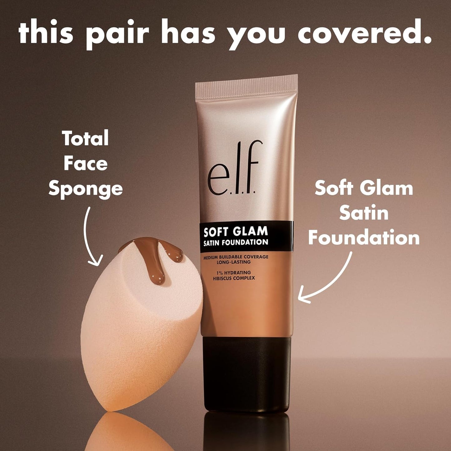 e.l.f. Soft Glam Foundation, Medium Coverage, Long-Lasting & Buildable Foundation For A Smooth, Satin Finish, Vegan & Cruelty-Free, 15 Fair Warm