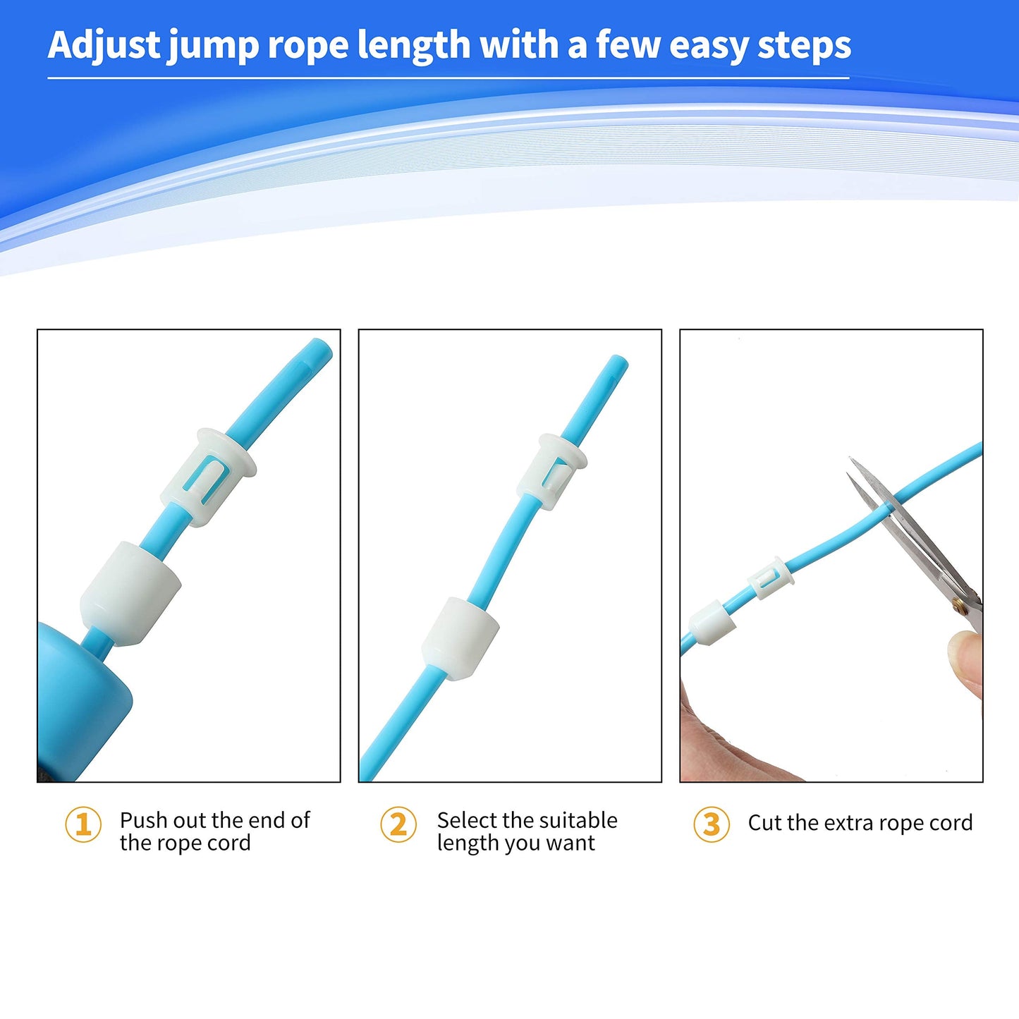Blue Adjustable Jump Rope and Detachable Hula Hoop for Kids, Teens and Adults - Adjustable Jump Rope up to 9 Feet - Hoola Hoop Adjustable 24 Inches to 28 inches Diameter