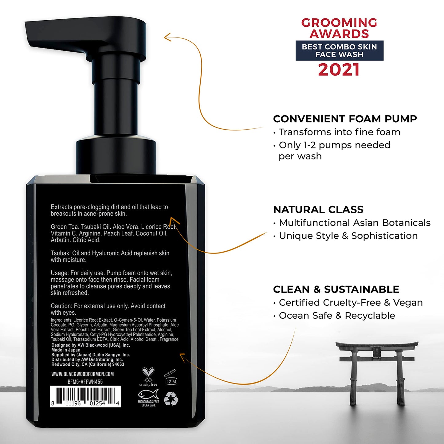 Blackwood For Men X-Punge Foaming Face Wash - Acne Facial Cleanser For Oily to Normal Skin - Deep Cleanse for Exfoliation - Natu
