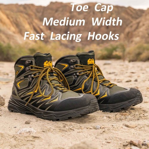 BOTAS PRO Men's Waterproof Hiking Boots, 6 Inch Slip Resistant Light Weight Outdoor Boots(BP22111-10.5)