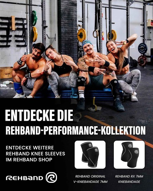 Rehband 5mm Knee Sleeves for Functional Training, Cross-Training & Powerlifting, Weightlifting Knee Support made of Neoprene, Unisex, Colour:Copper/Black - 1 Pair, Size:Small