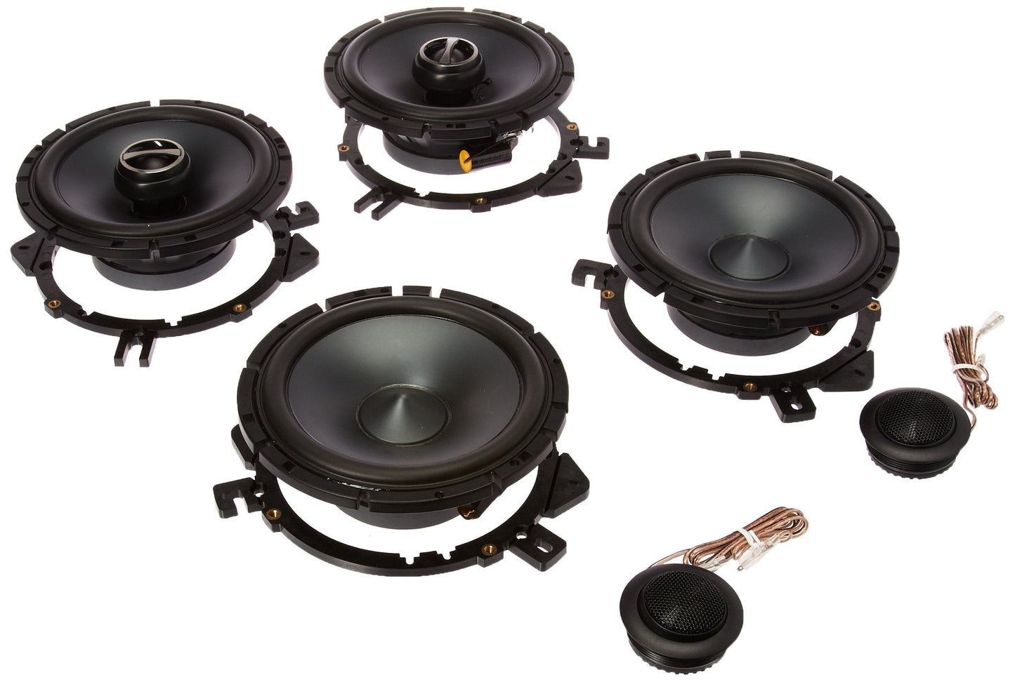 Alpine 6.5" Component & Coaxial Car Speakers Pair - SPS-610C + SPS-610, Black, Durable Plastic