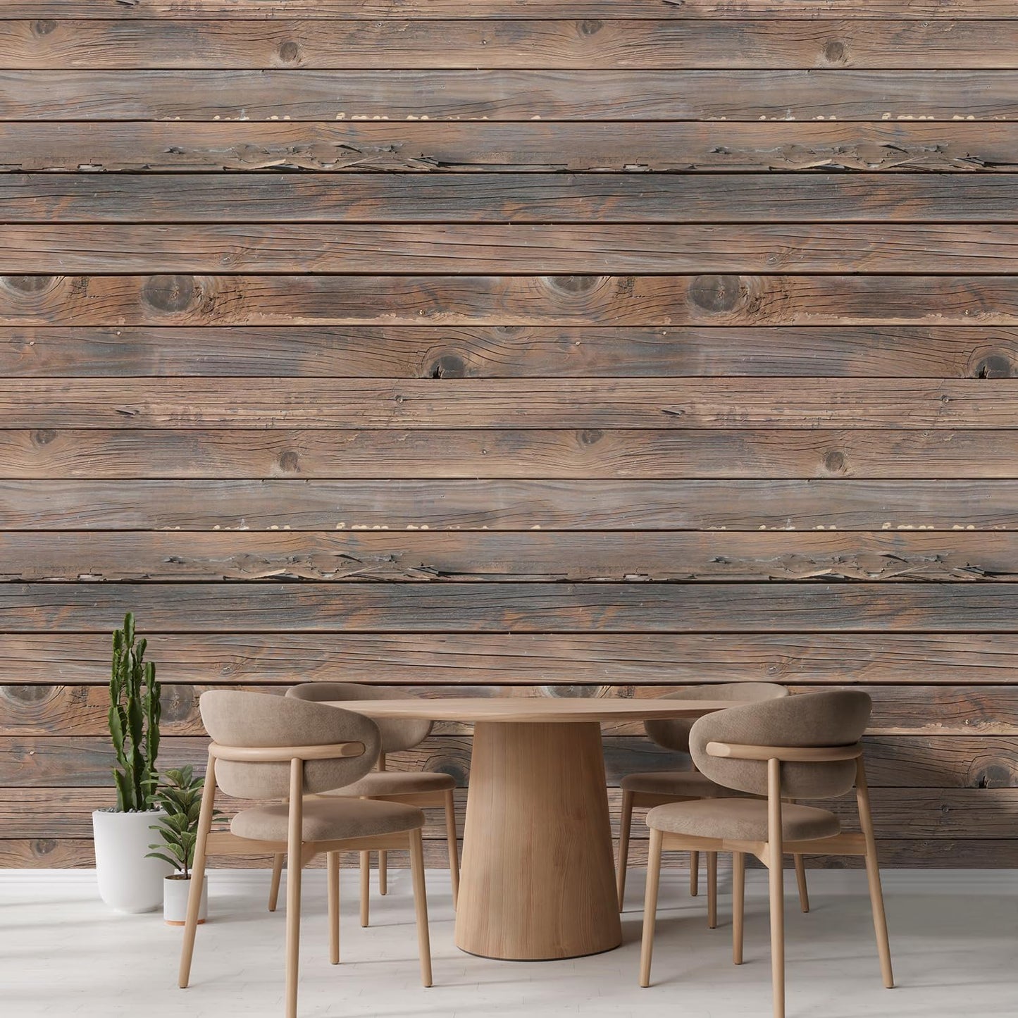 wall26 Wall Sticker/Wall Mural Horizontal Brown Vintage and Retro Wood Textured, Not Peel and Stick, Non-Woven Wallpaper Decorative for Bedroom, Living Room, Office - 132x192 inches