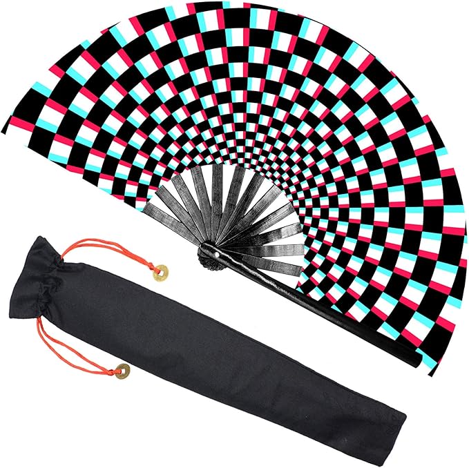 Zolee Large Rave Clack Fan for Line Dancing - Boots on The Ground Popping Folding Hand Fan - for EDM, Music Festival, Hot ...