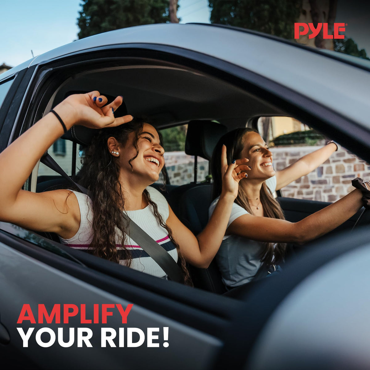 Pyle Car Three Way Speaker System - Pro 6.5 Inch 280 Watt 4 Ohm Mid Tweeter Component Audio Sound Speakers For Car Stereo w/ 40 Oz Magnet, 2.25” Mount Depth Fits Standard OEM - Pyle PLG6.3 (Pair),Yellow/Black