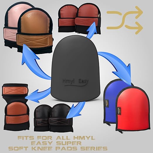 Super Soft Knee Pads for Work, Replaceable Inner Cushion Design, Leather Knee Pads for Construction, Flooring , Gardening, Cleaning, and Garage, Shorts Available rodilleras para trabajo, Black.