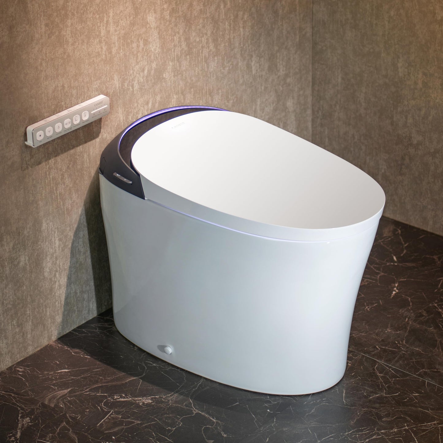 CANEST Smart Toilet with Foam Shield, 17.5" ADA Chair Height, 1.1/1.6GPF Dual-Flush Bidet Toilet, 12" Rough-in, One Piece Toilet, Auto Open/Close, Instant Hot Water, Eco Mode, Deodorization