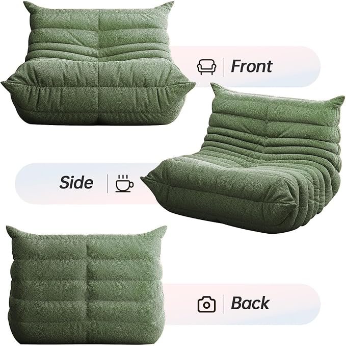 Selyteramy Oversized Bean Bag Chairs for Adults, Giant Beanbag Chair with Memory Foam, Comfy Lounge Chair Lazy Sofa for Apartment, Living Room, Bedroom, Office(Teddy Fabric)