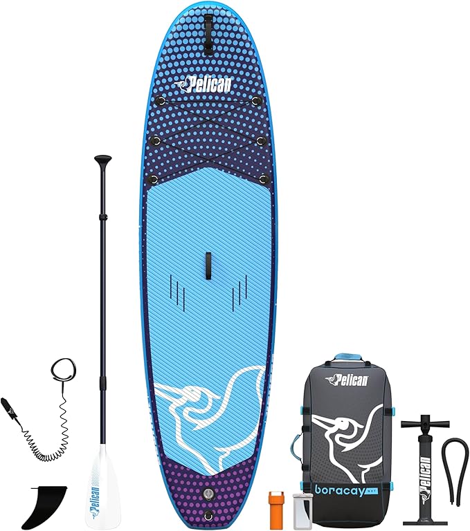 Pelican Boracay Premium Inflatable Stand Up Paddle Board - 3 Pieces SUP Paddle - Accessories, Leash, Hand Pump & Carry Bag...