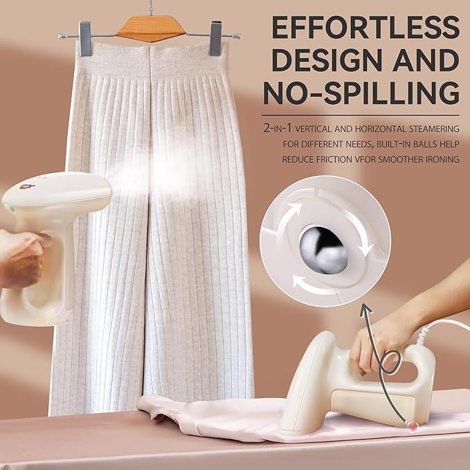 Bear Steamer for Clothes, Handheld Clothes Steamer,1300W Strong Power Garment Steamer with 230ml Tank,Fast Heat-up, Auto-Off, Steam Iron Fabric Wrinkle Remover with Brush for Home and Travel