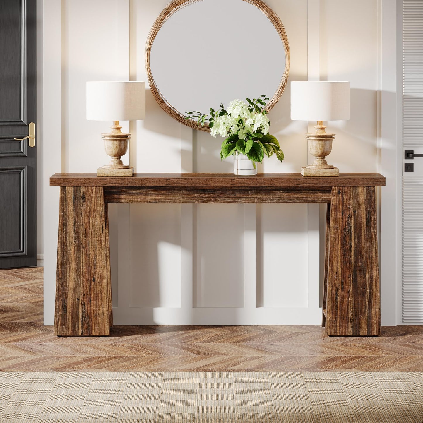 Tribesigns Entryway Console Table, 70.9-Inch Narrow Long Farmhouse Sofa Table Behind Couch, Skinny Entry Console for Living Room Hallway Entrance Foyer, Rustic Brown