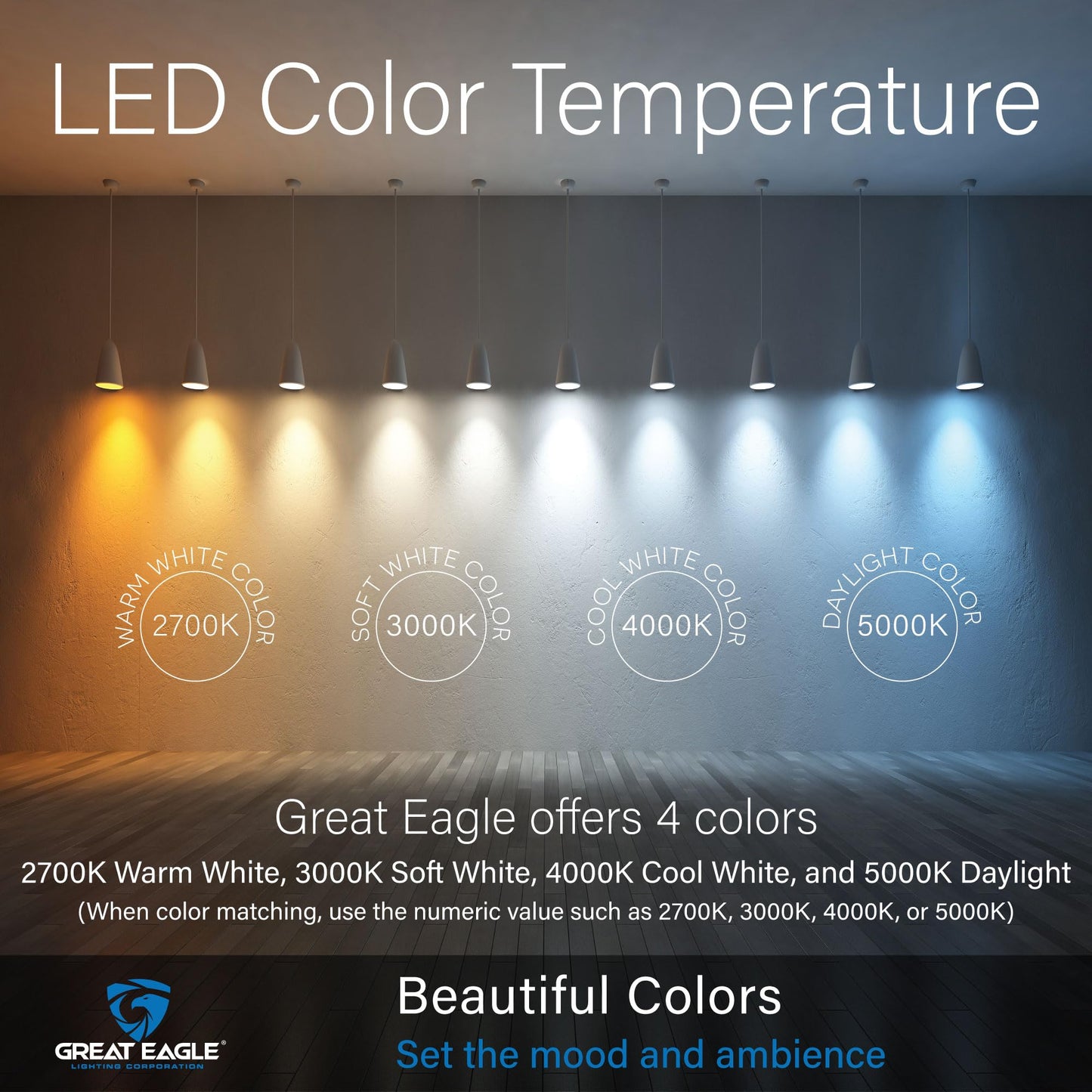 Great Eagle A19 LED Light Bulbs 40 Watt Equivalent - UL Listed - 2700K 40 Watt Light Bulbs Warm White, 6W Non Dimmable, Standard Replacement (4 Pack)