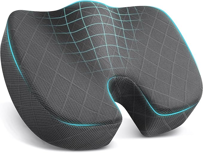 TushGuard Seat Cushion - Memory Foam Cushion for Office Chair, Car Seat, Airplane, Bleacher - Sciatica & Hip & Coccyx Pain...
