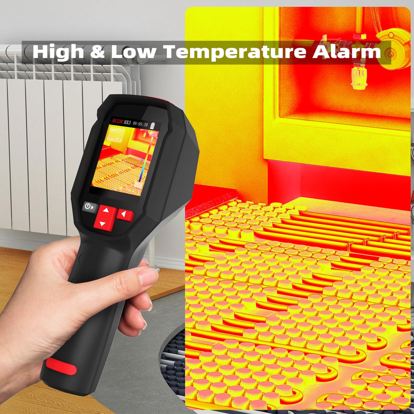 BSIDE Thermal Imaging Camera 240 x 240 Resolution Handheld Infrared IR Camera, 15 Thermal Palettes with 320 x 240 Full-Viewing TFT Display for Home Inspection HVAC Heat Pump Circuit Break, -4℉~1022℉