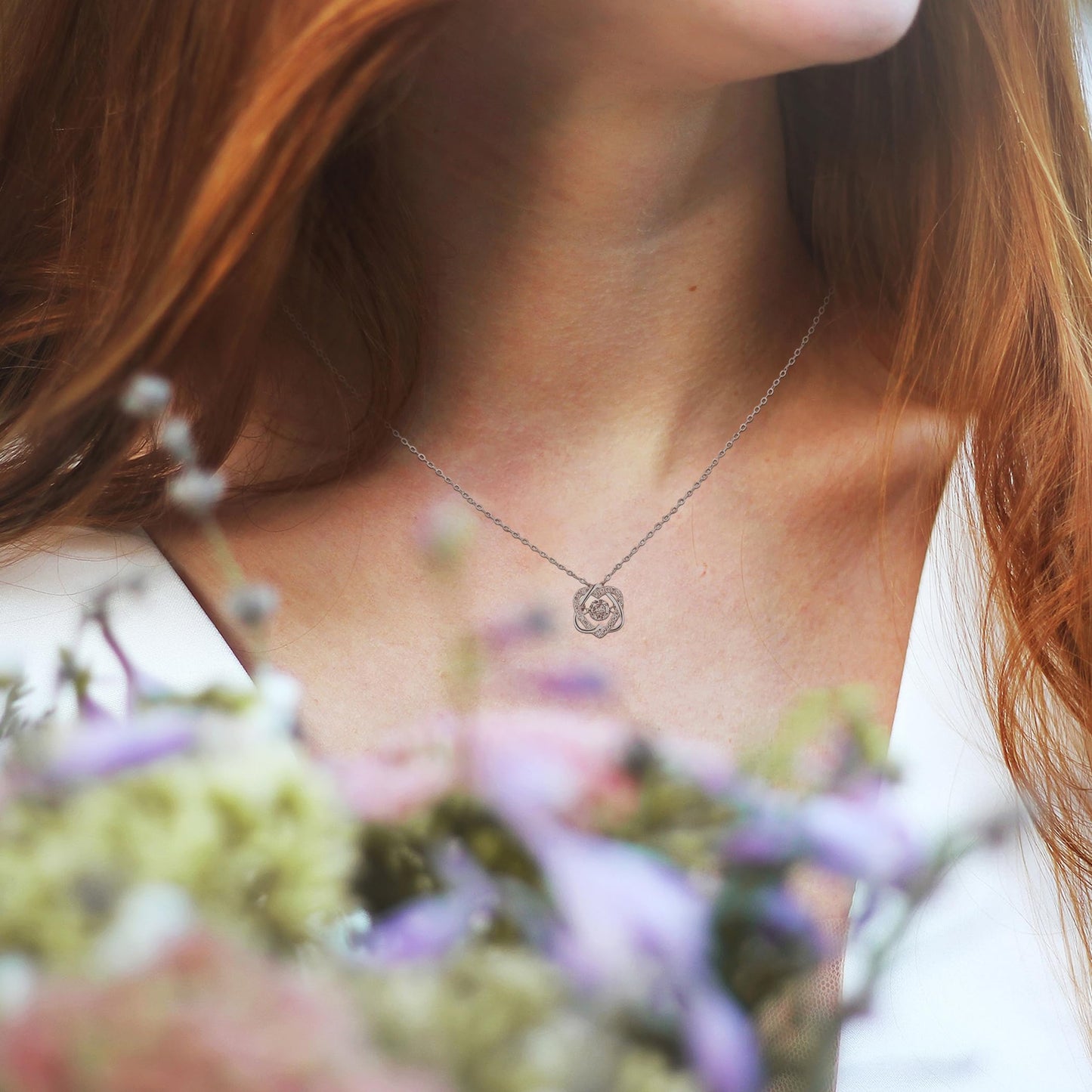 NOURISHLOV Brother and Sister Gifts, Sterling Silver Two Interlocking Infinity Heart Necklace, Gift for Sister Birthday Gifts From Brother To Christmas Gift for Little Big Sisters