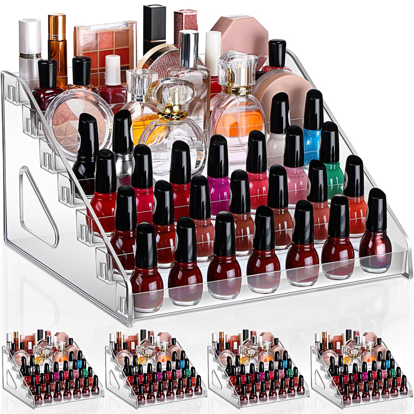 Jetec 1 Pcs 7 Tiers Style Acrylic Card Display Stand Sunglasses Organizer Nail Polish Holder Versatile Display for Trading Cards