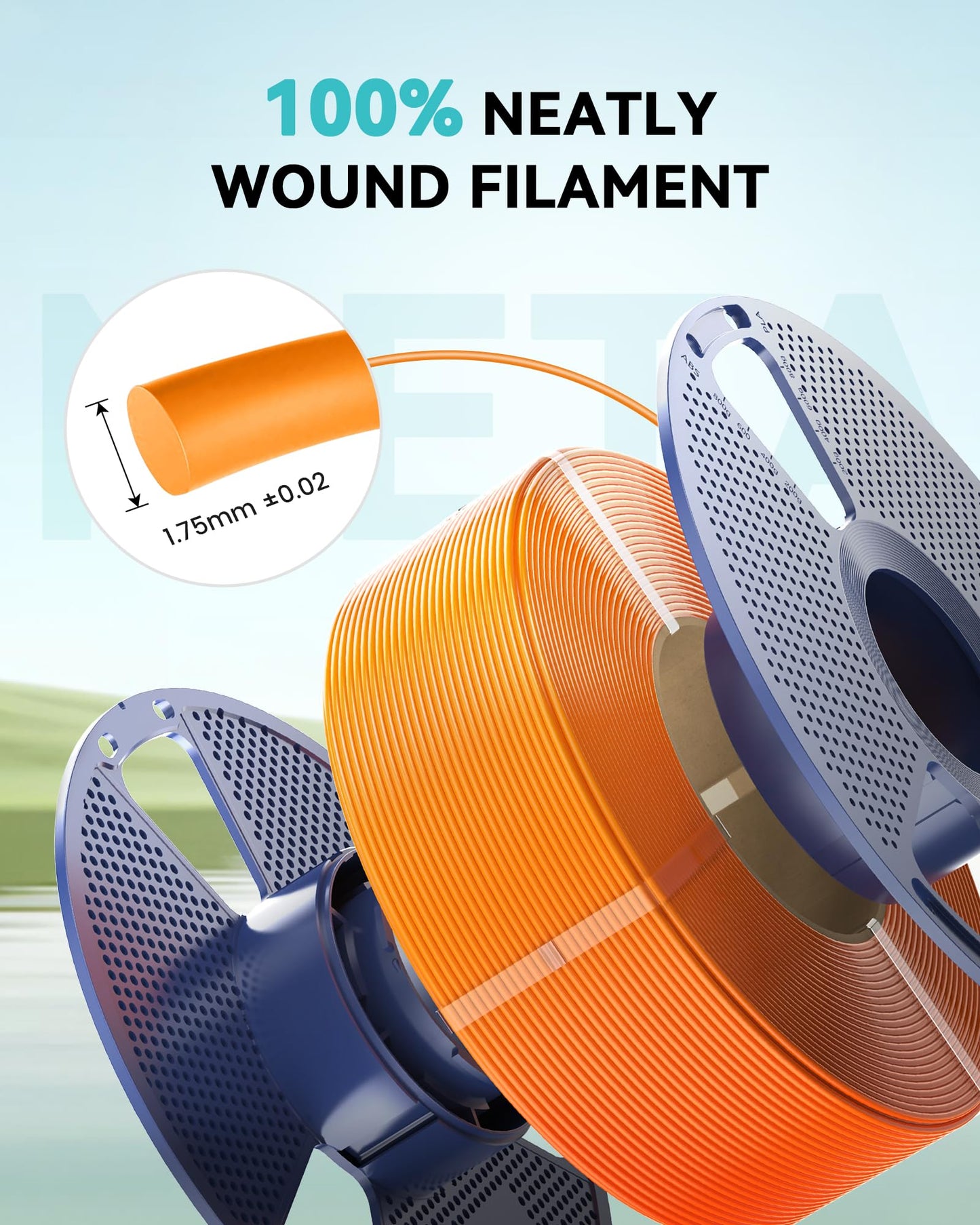 SUNLU High Speed PLA Meta Filament, 1KG PLA 3D Printer Filament 1.75mm, Tougher Neatly Wound 3D Filament, Dimensional Accuracy +/- 0.02 mm, Fits for Most FDM 3D Printers, 1KG Spool(2.2lbs), Black