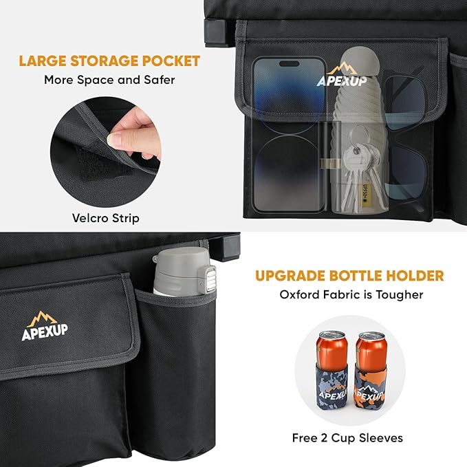 APEXUP Stadium Seats with Back Support, Portable Bleacher Seat with Large Pocket and Cup Holder, Wide Stadium Chair for Sports Events and Concerts