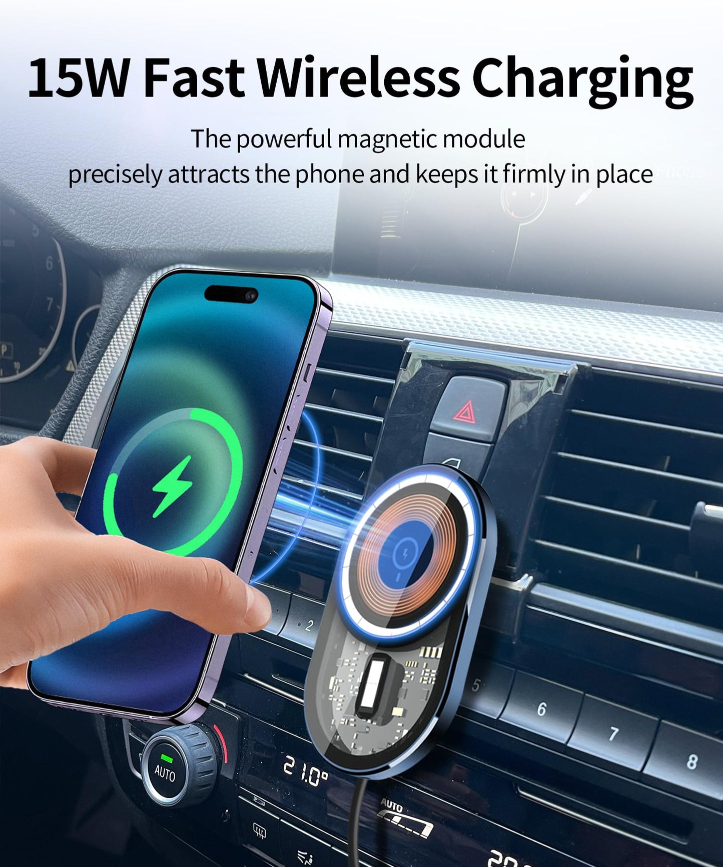 Masergogo Wireless Charging Car Phone Holder For 2012-2018 Bmw 3 Series /2014-2020 4 Series/2014-2021 2 Series Auto Accessories