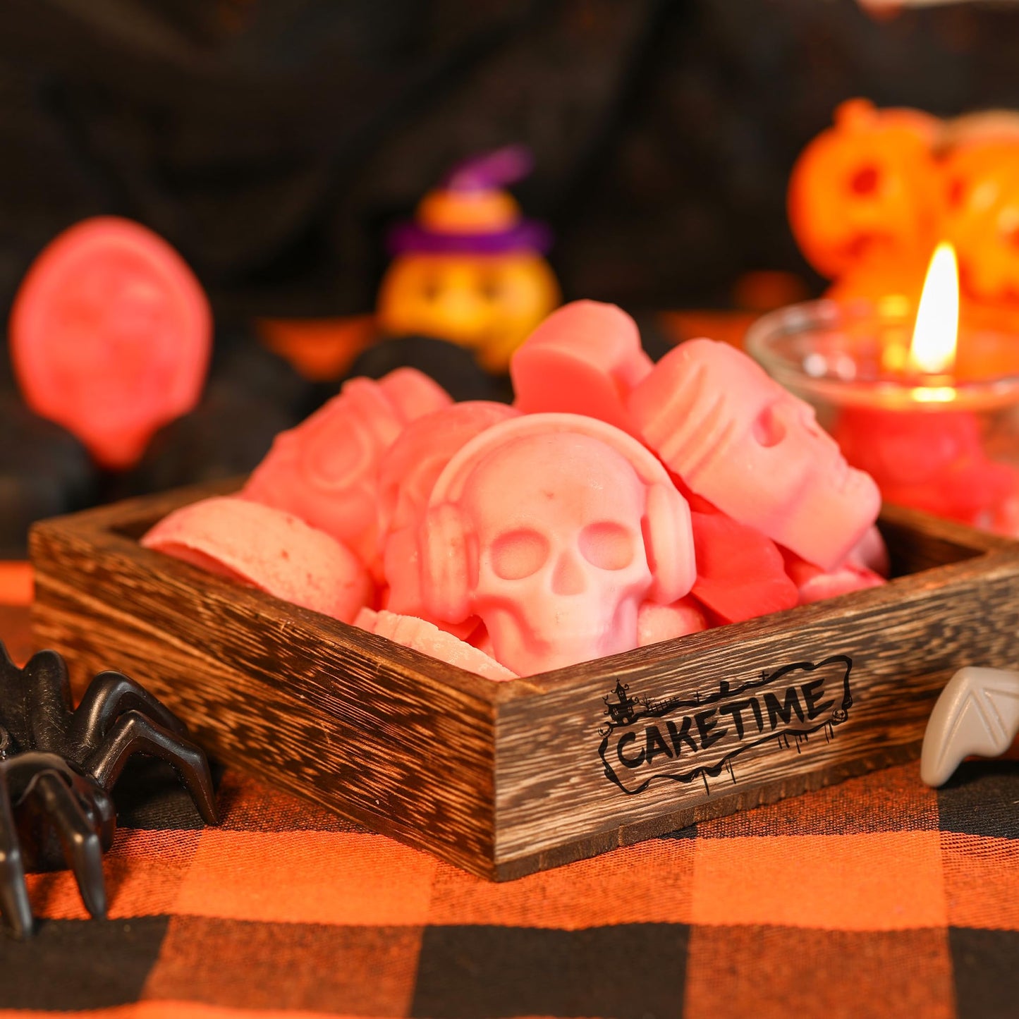 Halloween Silicone Molds, Skull Molds for Baking Chocolate Skull Gummy Molds for Candy, Jelly, Ice Cube, Crayon, Soap Pack of 2