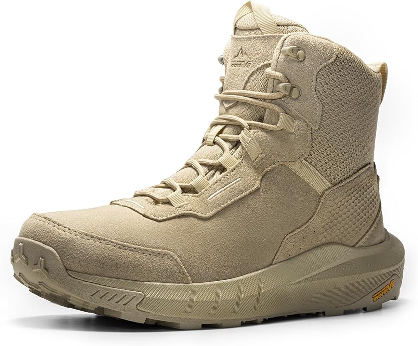 NORTIV 8 Men's Waterproof Tactical Work Winter Boots Cushion Sole Lightweight Leather Non-Slip Combat Boots with Arch Supp...
