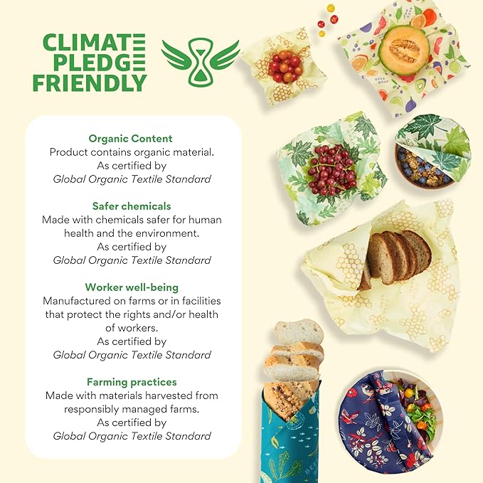 Bee's Wrap Beeswax Wraps for Food - Bread Wrap - Made in USA Reusable Bread Storage Bags - Organic & Eco-Friendly Alternative to Aluminum Foil, Sourdough Bags & Plastic Wrap, Mushroom Magic