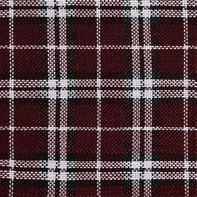 AAAAAcessories D-Shaped Chair Cushions, 2" Thick Dining Chair Pads with Ties and Removable, Machine-Washable Cover, 17" x 16", Red Checkered
