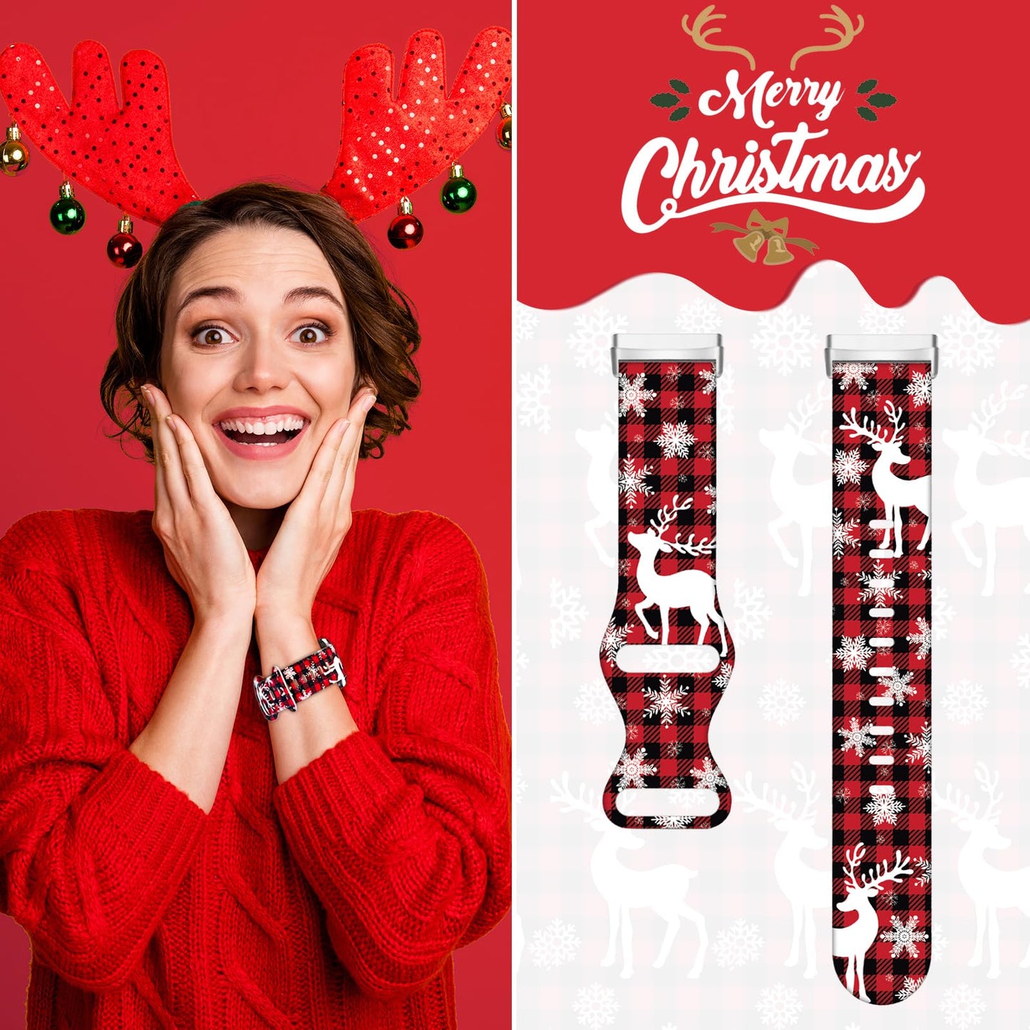 Christmas Halloween Thanksgiving Band Compatible With Fitbit Versa 3/Fitbit Versa 4/Fitbit Sense/2, Smartwatch Holiday Women Men