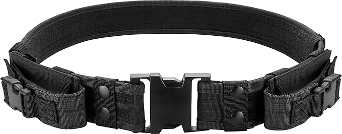 Barska Loaded Gear Tactical Utility Belt – Heavy Duty Adjustable 34-44 Inches with Removable Pouches for Outdoors