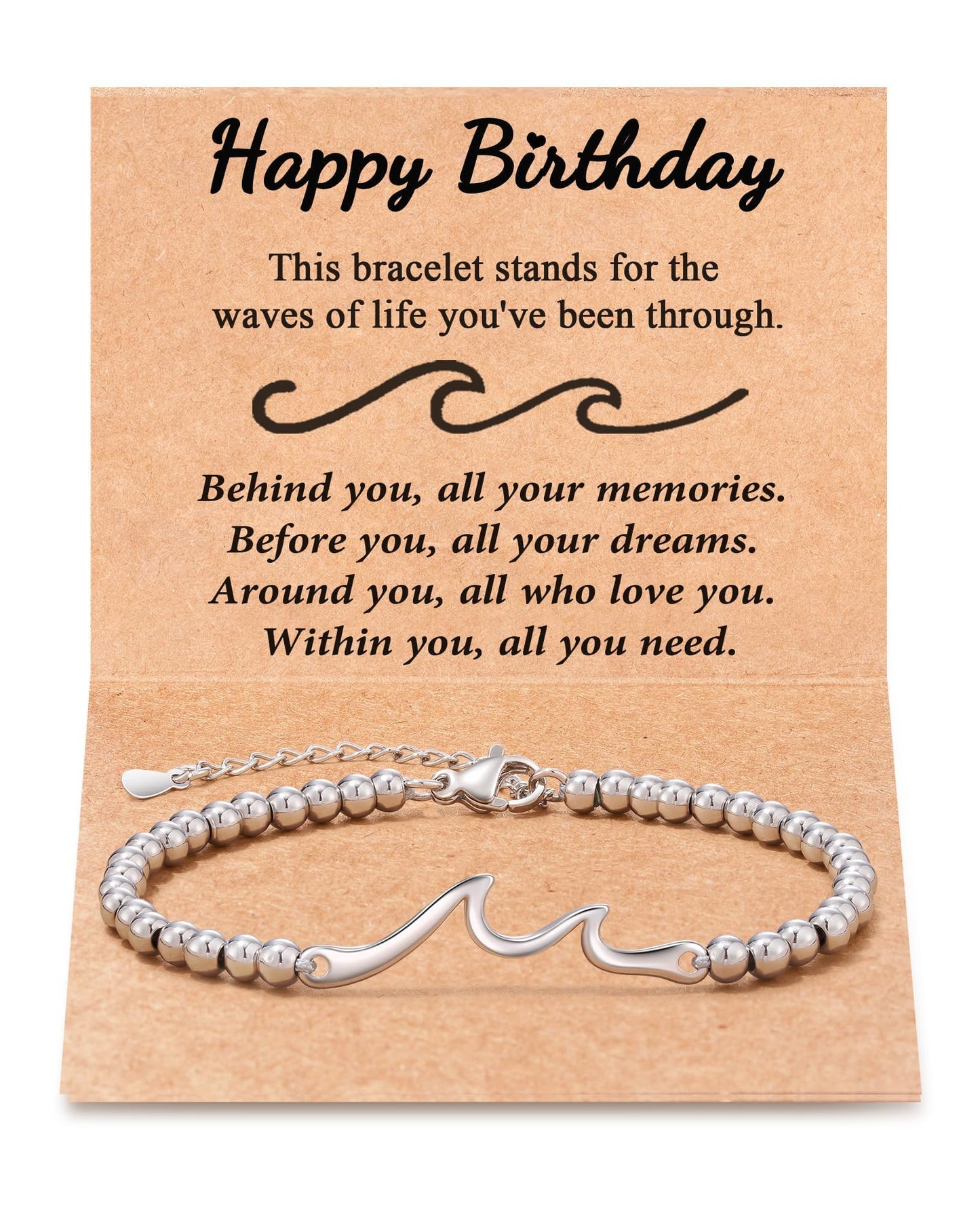 Tarsus Birthday Gifts for Women Unique, Birthday Decorations Gifts Ideas for Her Wave Bracelet Daughter Best Friend Sister 16th 18th 21st 30th 40th 50th 60th 65th 70th 75th 80th