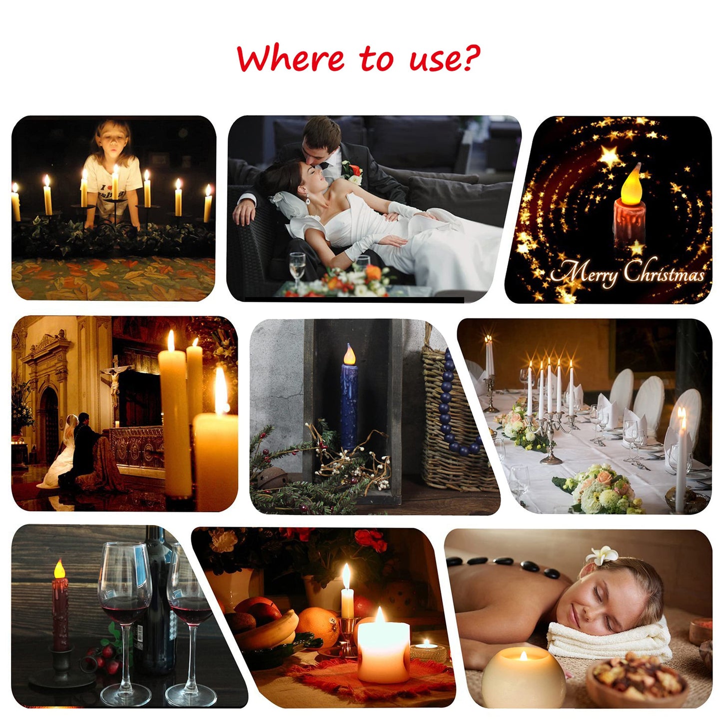 CVHOMEDECO. Real Wax Hand Dipped Battery Operated LED Timer Taper Candles Rustic Primitive Flameless Lights Decor, 6-3/4 Inch, Navy Blue, 6 PCS in a Package