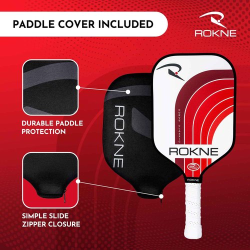 ROKNE Curve Classic Pickleball Paddle | USAPA Approved Fiberglass Pickleball Paddles | Elevate Your Game with Precision Engineering & Comfort | ProGrit Texture for Max Spin & Power | Paddle