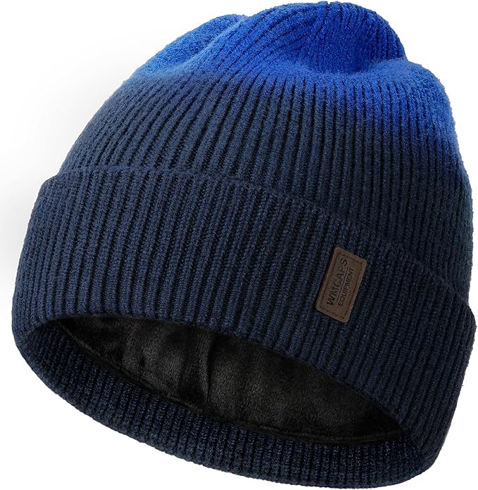 Wmcaps Winter Beanie for Men Women, Fleece Lined Beanie Soft Warm Knit Hat Ski Stocking Cuffed Cap