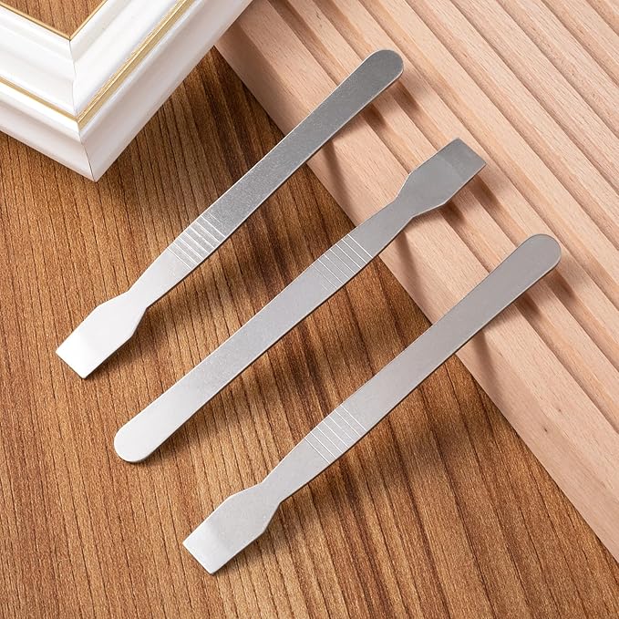 4pcs Small Scraping Tools, Stainless Steel Scraper Tool for Cleaning, Non-Slip Metal Scraper Scraping Tools for Home Office Kitchen - Silver