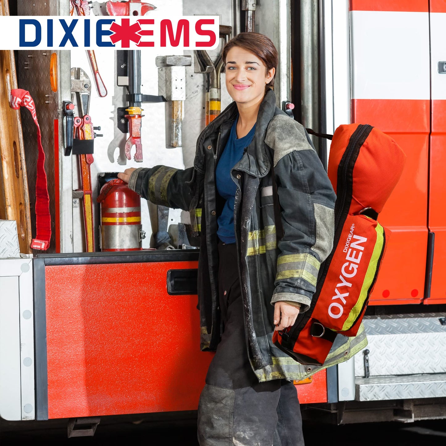 Dixie Ems O2 Shoulder Bag for D Size O2 Cylinder and Supplies, Oxygen Tank Carry Pack with Padding