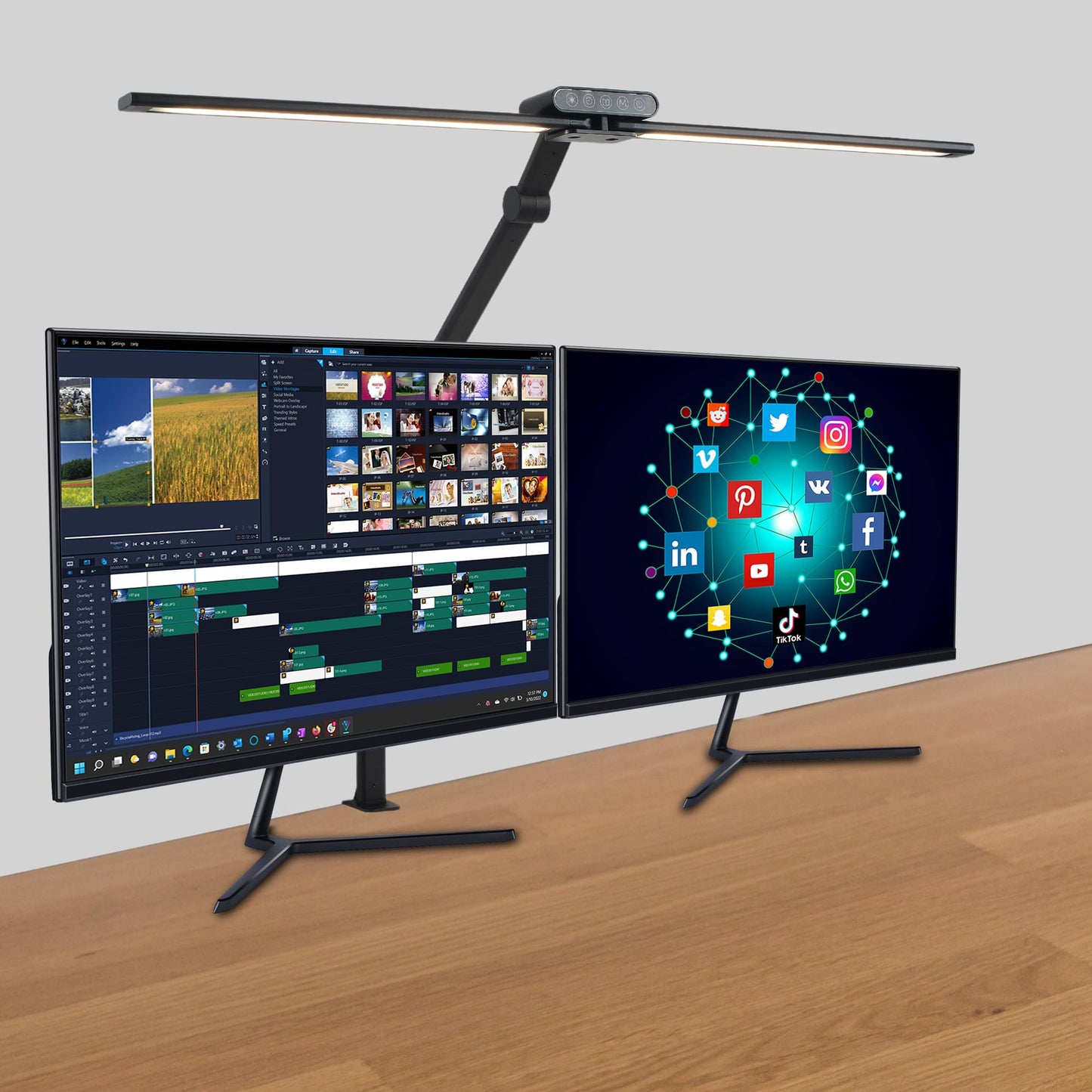 LED Desk Lamps with Clamp, Adjustable & Dimmable Desk Lamps for Home Office, Tall Desk Lamp for Workspaces, Bright LED Desk Light for Study, Workbench Light for Computers (180 Degree Rotation)