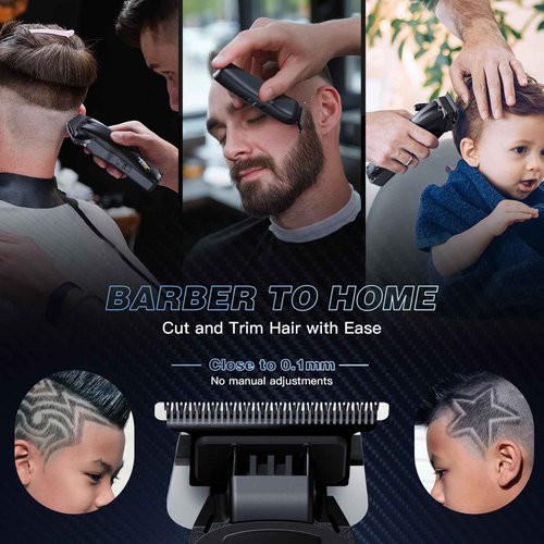 QQTIN Hair Clippers for Men, Cordless Hair Trimmer for Hair Cutting with Long Battery Life, 8500RPM Electric Clippers and Trimmers Set for Self-Haircut and Family Use (Black)