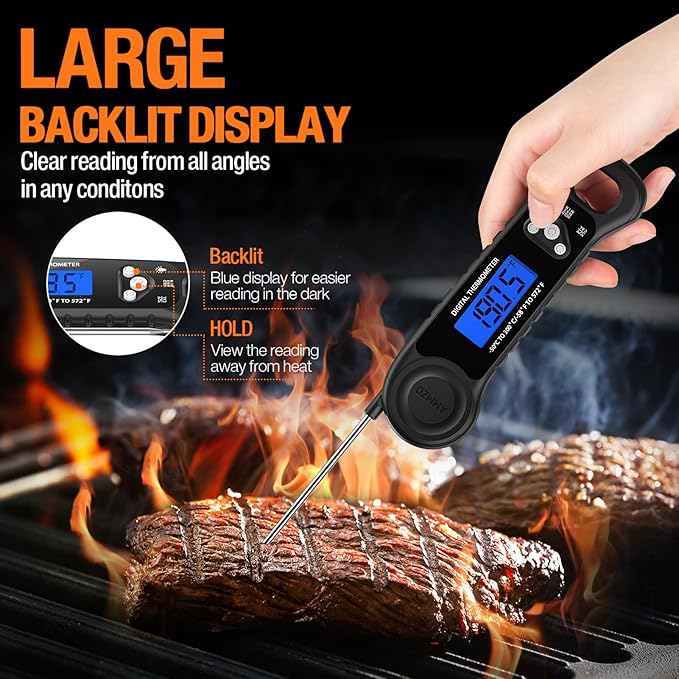 Meat Thermometer Digital, Instant Read Food Thermometer for Cooking, Grilling, Baking, Frying & Candy Making, Essentials Kitchen Gadgets Accessory, Gifts for Men Women Dad Mom Birthday