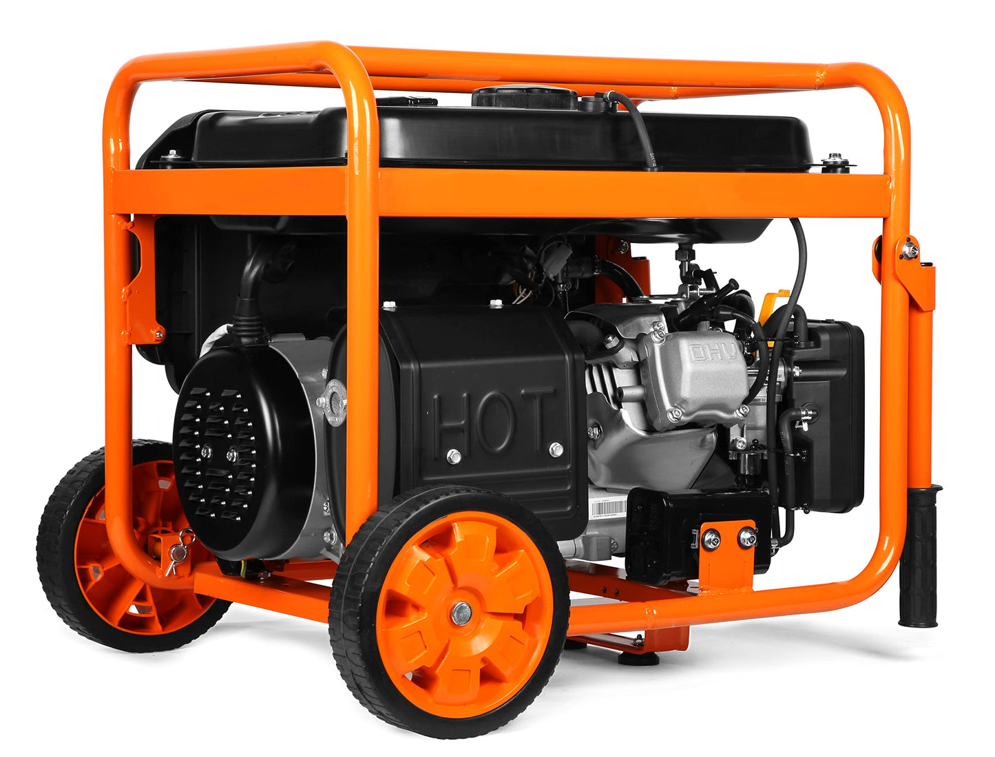 WEN DF623X 6250-Watt 120-Volt/240-Volt Dual Fuel Electric Start Portable Generator with Wheel Kit and CO Shutdown Sensor, Black