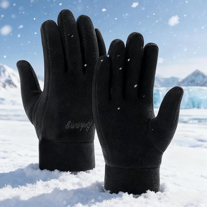 Winter Thicken Fleece Gloves for Men Women Warm Touchscreen Glove Windproof Mittens