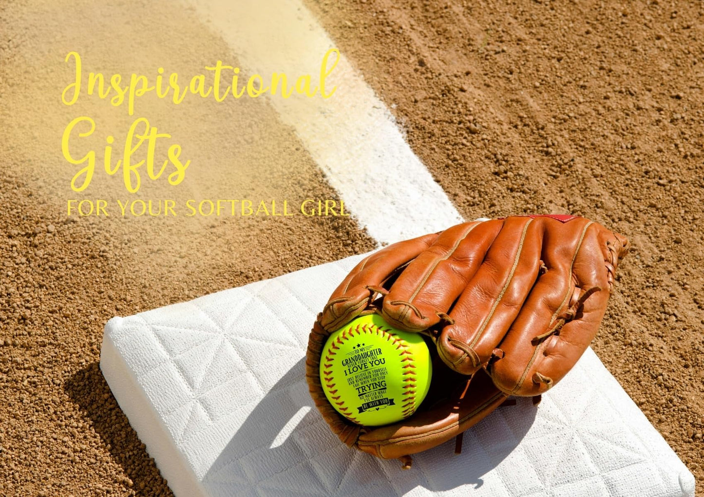 CybGene Softball Gifts for Granddaughter Girls from Grandma Grandpa Grandparents for Birthday Graduation Christmas, Printed Softball Ball 12" - to my Granddaughter