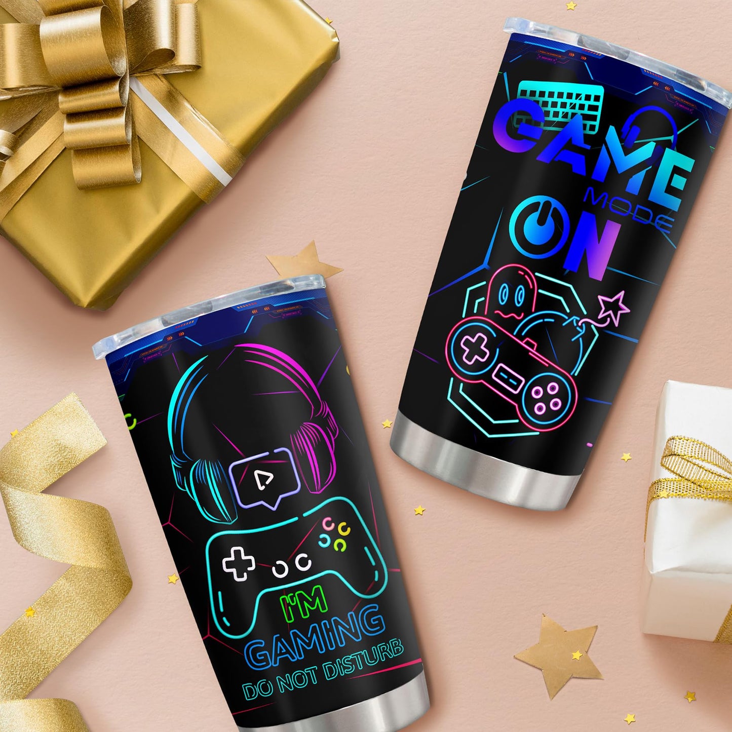 Fusui Gamer Gifts, Gaming Mugs, Gifts for Gamers, Cool Game Christmas Birthday Graduation Gift for Men Teenage Teen Boys Boyfriend Husband, Video Games Boys Decor Stainless Steel Tumbler 20oz 1pc