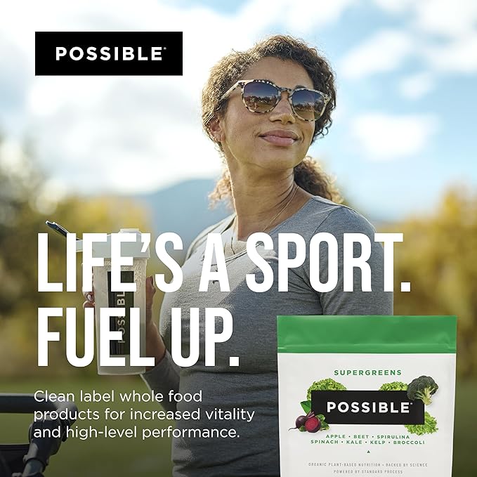 Possible SuperGreens - Superfoods Powder Mix with 23 Whole Food Ingredients - Vegan, Organic, Plant-Based Wellness - Gluten-Free, USDA Organic - Clean Label - 1 Bag, 30 Servings
