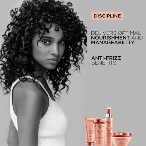 Kerastase Discipline Bain Fluidealiste Shampoo - Sulfate-Free, Smoothing & Hydrating, Frizzy Hair, Softens and Nourishes, 16.9 Fl Oz