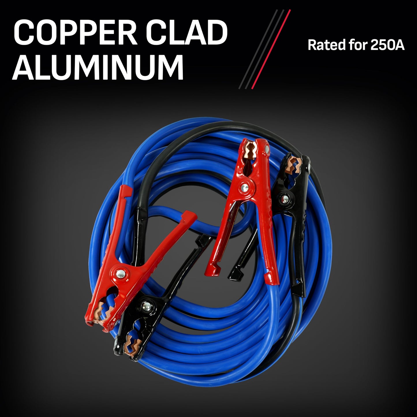 Schumacher Electric 4-Gauge, 20-Foot Heavy-Duty Jumper Cables, Rated For 250A, For Automotive, Marine, And Power Sport Batteries