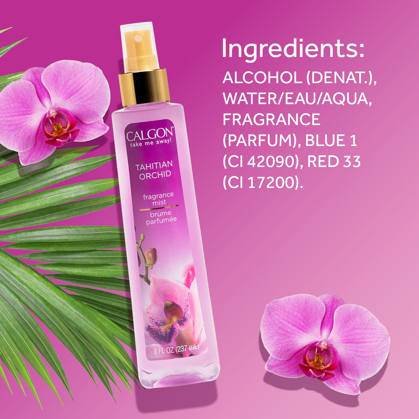 Calgon Fragrance Body Mist, Tahitian Orchid, 8 fl oz