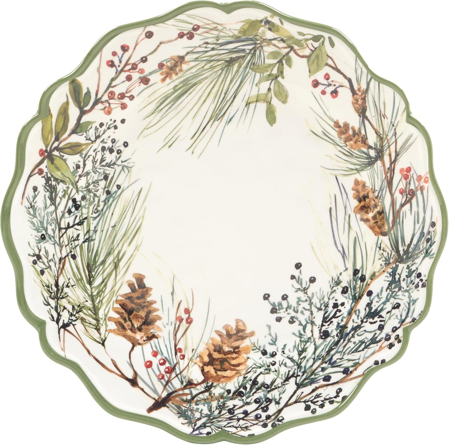 Certified International Winters Forest 11" Melamine Dinner Plates, (Pack of 12)