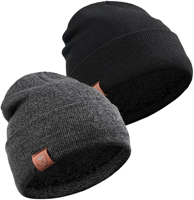 OZERO Winter Beanie Daily Hat - Thermal Polar Fleece Ski Stocking Skull Cap for Men and Women