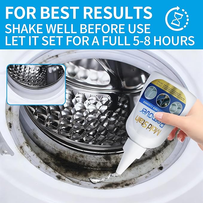 Home Remover Gel (7 Fl oz), Heavy Duty Stain Cleaner Washing Machine Cleaner for Washing Machine, Refrigerator Strips, Bathroom Grout, Sink, Shower, Caulk, and Front Loader Seal